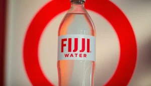 Highlight the FDA recalls Fiji water with a bottle image and alert symbol.