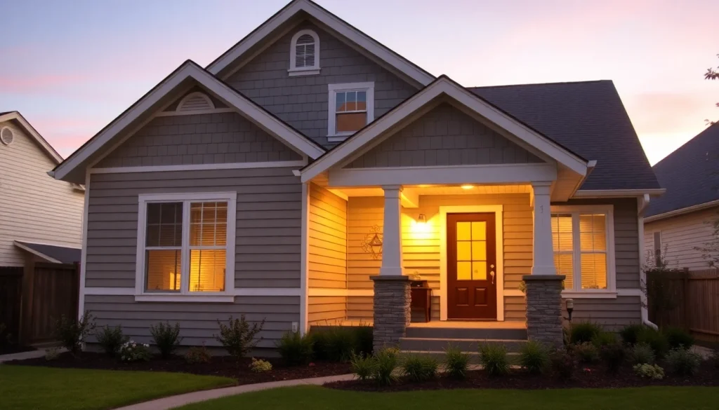 Exterior renovations showcasing a modern home transformation with new siding and landscaping.