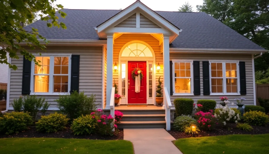 Beautifully renovated home's exterior showcasing modern siding, new windows, and landscaping enhancements for exterior renovations.