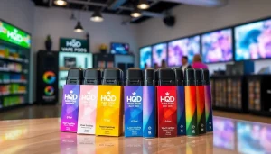 Discover Hqd Pods showcasing vibrant flavors and designs in an upscale vape store setting.