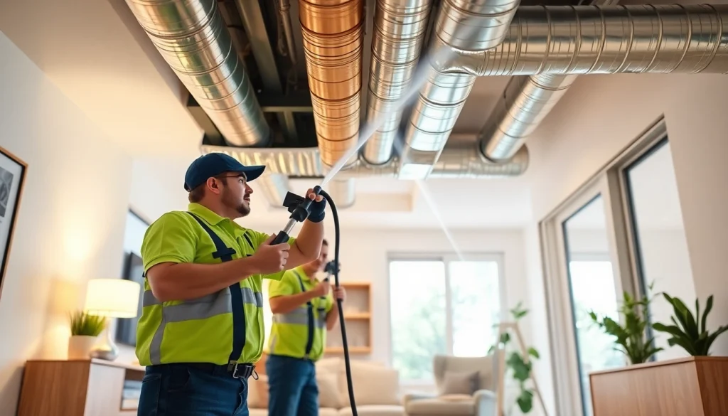 Air duct cleaning Salt Lake City Utah highlighting professionals using advanced equipment for clean air.