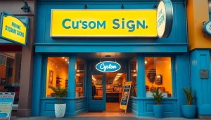 Custom signs and lines Toowoomba displayed prominently on a vibrant storefront.