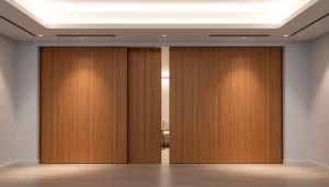 Transform your space with a sliding partition wall that offers flexibility and style in any modern interior.