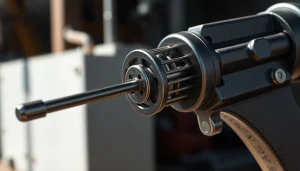 Using a needle gun to efficiently remove rust and paint from metal surfaces, showcasing its powerful mechanism and design.