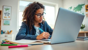 Engage in Duolingo English Test practice with a focused student and a study setup.