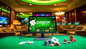 Experience the excitement of the pagcor online casino with vibrant gaming elements and a modern setup.
