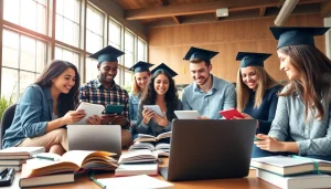 Students researching for a degree for sale online in a collaborative academic environment.
