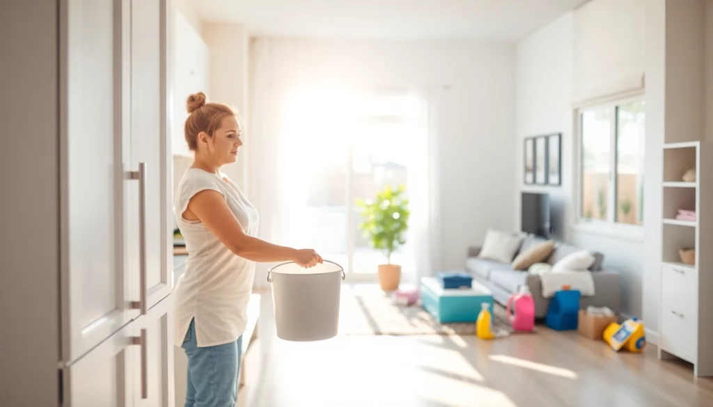 Experience Move Out Cleaning Camarillo services with a professional cleaner refreshing a kitchen.