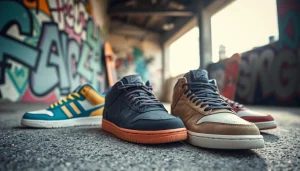 Sneaker reps showcased in an urban environment highlighting unique designs and textures.
