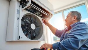 AC repair in Mesa, AZ by a professional technician inspecting an AC unit.