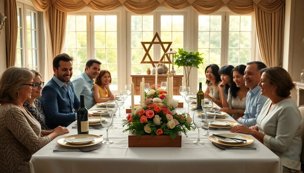 Enjoying a Seder meal at European Pesach hotels with luxurious settings and festive decor.