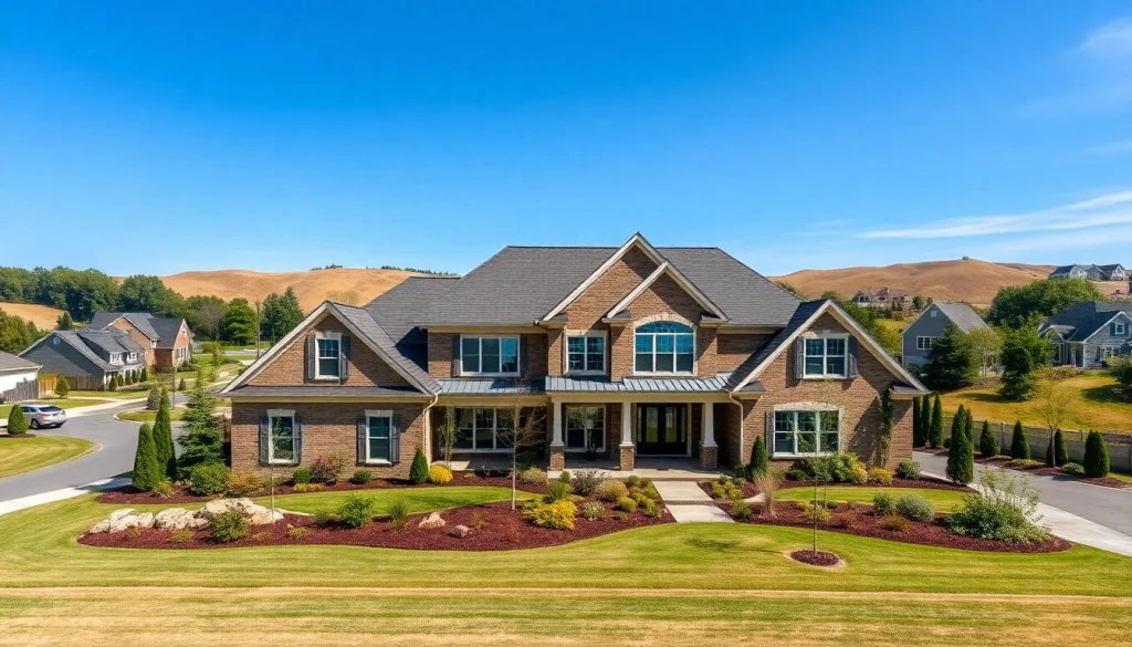 Connecticut new home builders presenting a luxury home in a picturesque suburban neighborhood.