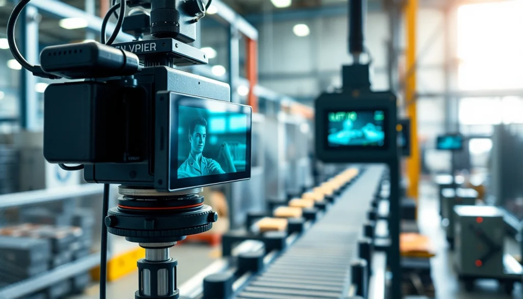 Machine vision system inspecting manufacturing products for quality in a vibrant industrial environment.