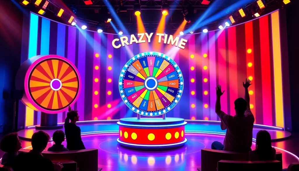 Witness players enjoy Crazy Time live, showcasing the spinning wheel and vibrant colors in an interactive game setting.
