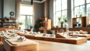 Showcase of engagement jewelry designers featuring exquisite rings crafted with elegance.