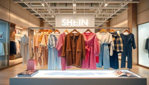 Shein reviews and complaints highlighted in a vibrant shopping setting showcasing various outfits.