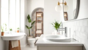 Transform your space with an affordable bathroom remodel, featuring a stylish vanity and inviting decor.