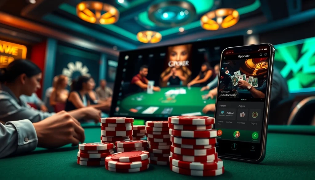 使用GGPoker客户端进行在线扑克游戏的界面，突出其特色和活力。