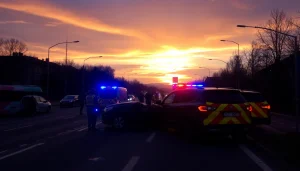 Düzce haber son dakika: Emergency responders swiftly address a traffic accident scene, showcasing urgency and care.