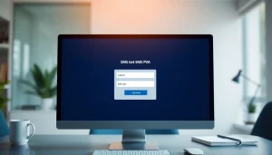 Navigate sms pva login securely in a modern digital workspace with vibrant elements.