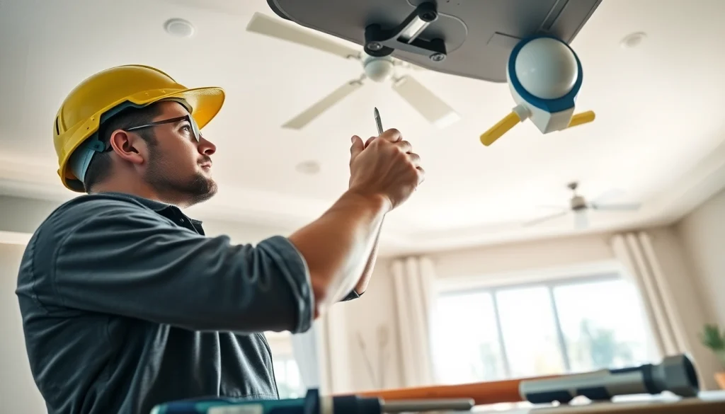 Expert Electrician Clearwater installing fixtures in a residential setting.
