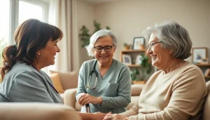 Senior caregivers Austin TX assisting an elderly person in a warm, homely environment.
