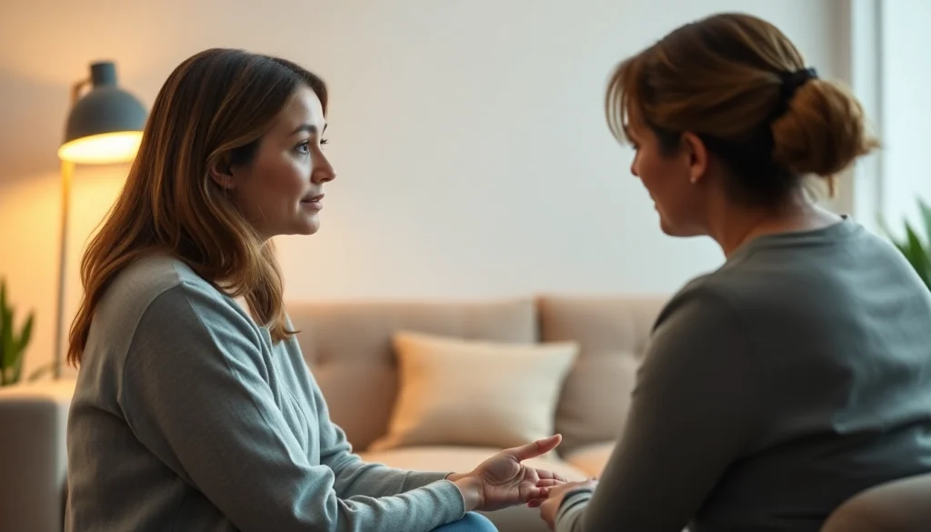 Attachment theory specialist providing guidance in a nurturing therapy session.