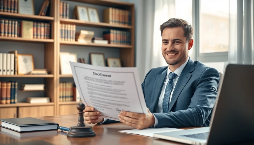 How to certify a document without a lawyer, highlighting a person reviewing a certificate confidently.