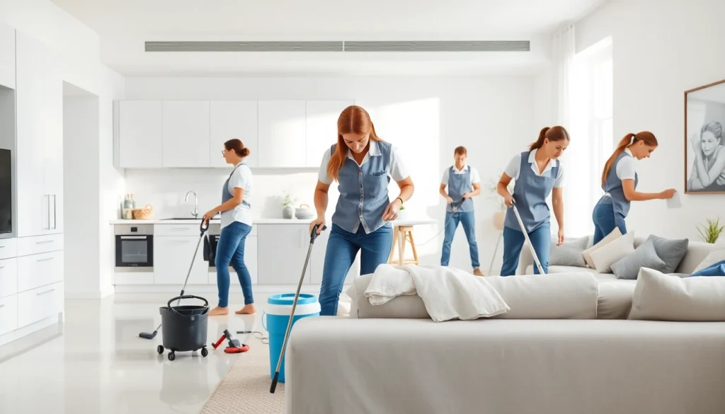 Clean and professional bond cleaning service in Logan apartment, highlighting team in action.