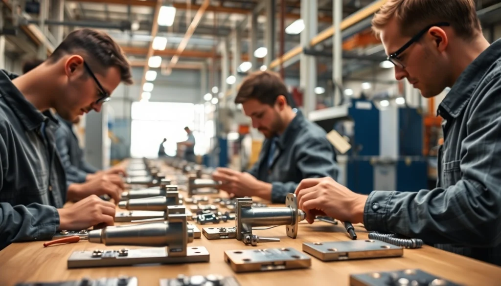 High-quality cabinet hinge manufacturers producing durable hinges with precision in a modern factory.