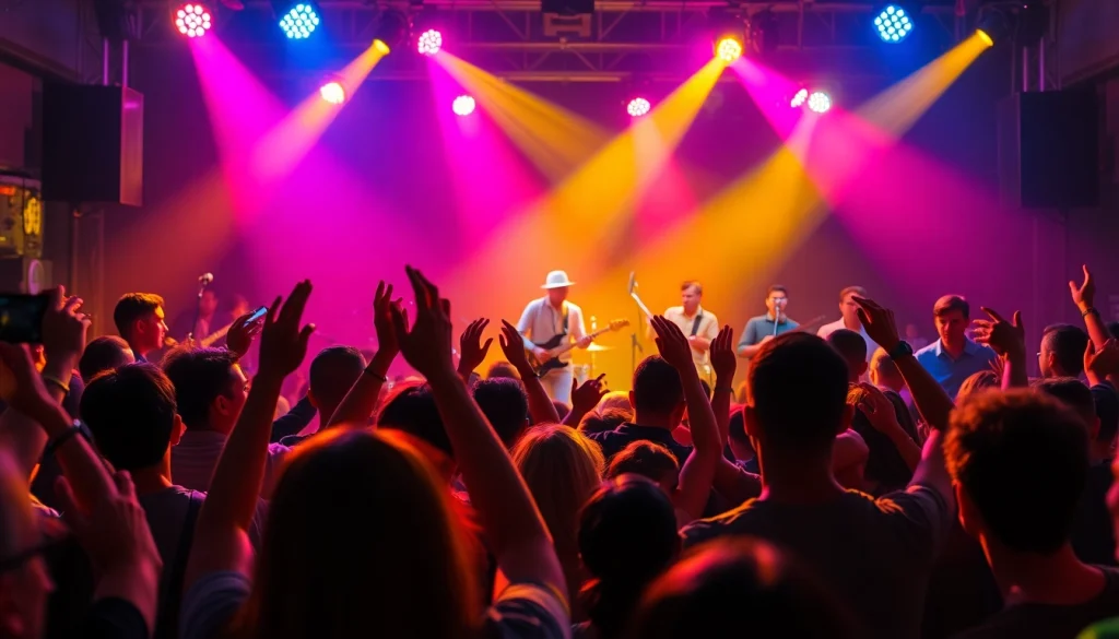 Check it out, a dynamic music scene with fans enjoying a live performance.