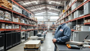 Trane parts dealer showcasing a variety of HVAC components in a professional setting.