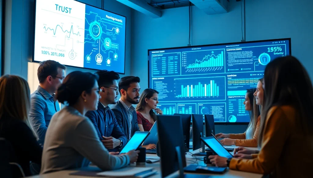 Team collaboration on managed IT service solutions in a professional workspace
