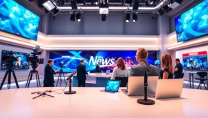 Catch the latest news update with justnownews.press in a dynamic newsroom setting showcasing journalistic engagement.