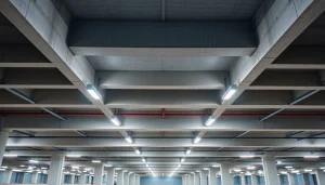 Enhance visibility with an efficient Parking Garage Light illuminating a modern multi-level garage space.