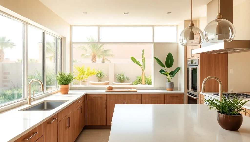 Transforming a kitchen through remodeling in Palm Springs with modern design features.