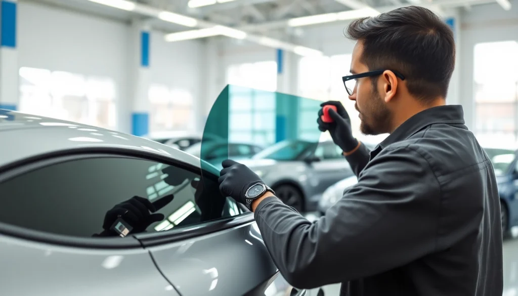 Apply high-quality Window tinting Southampton service in a modern automotive workshop.