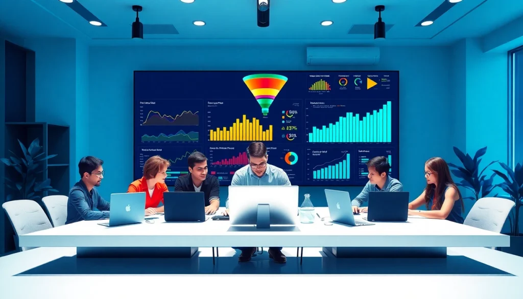 Engaging marketers collaborating on ClickFunnels strategies in a digital workspace