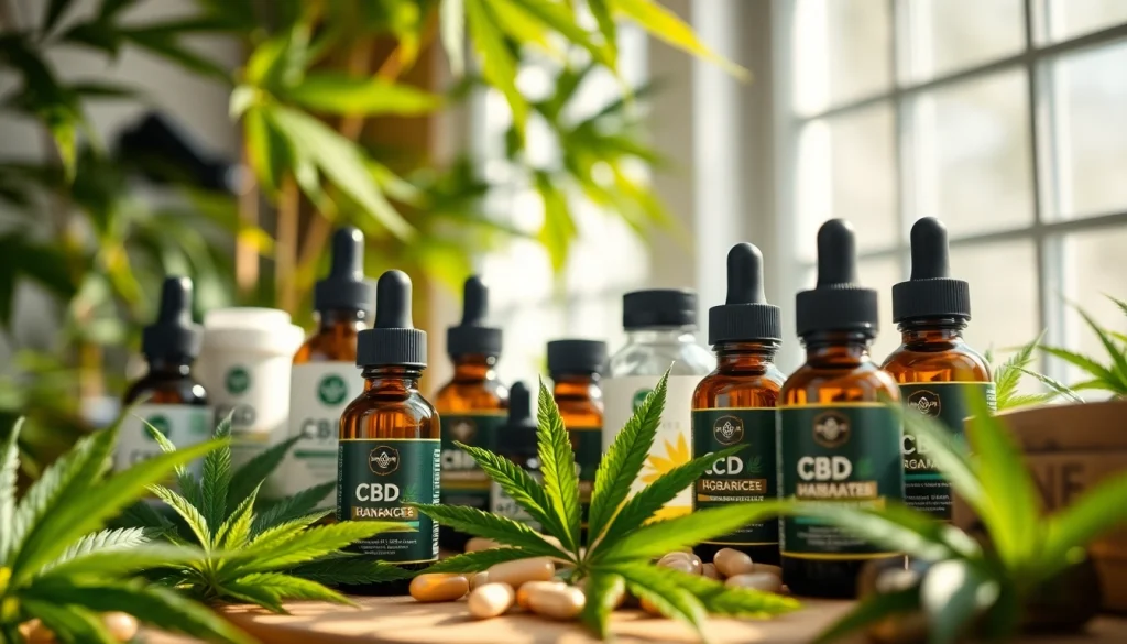 Showcase of organic CBD products emphasizing cbd organics and natural wellness.