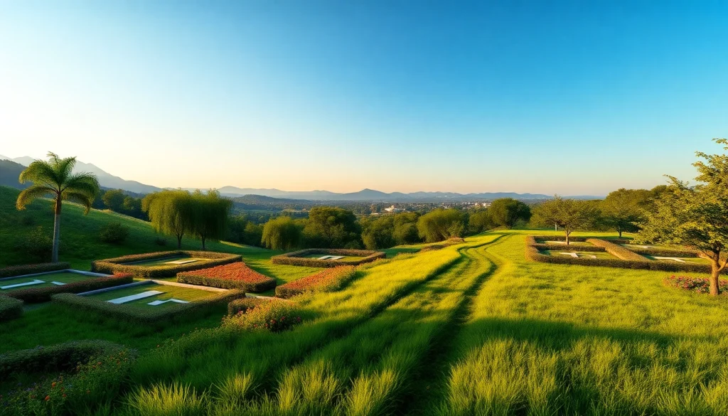 Showcasing vibrant Prestige Autumn Leaves Plots amidst lush greenery and a serene natural setting.
