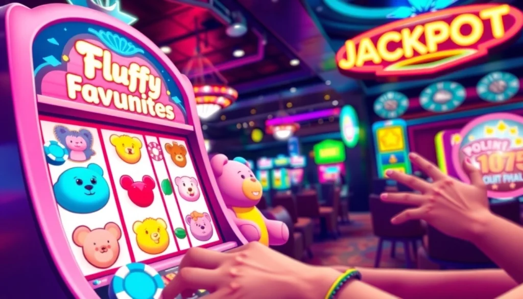 Engage with Fluffy favourites slots not on gamstop featuring colorful stuffed animal symbols.