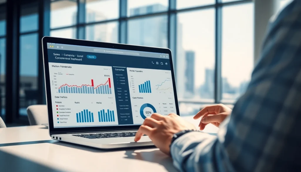 Boost conversions using ClickFunnels dashboard in a modern office setting.