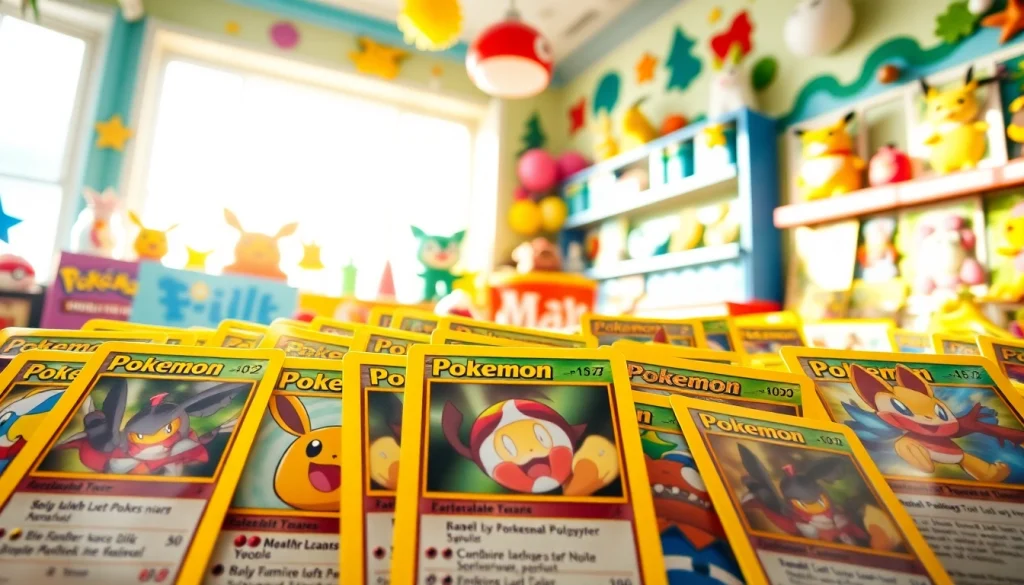 Showcasing a collection of Pokemon tcg india cards in an inviting setting, emphasizing their vibrant designs.