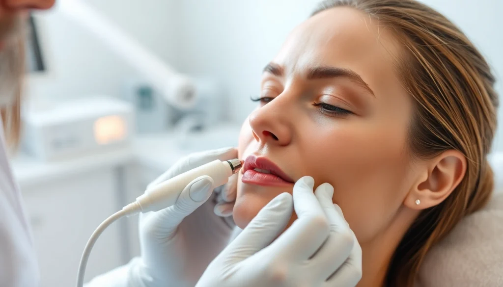 Experience RF microneedling treatment for smoother, rejuvenated skin in a professional environment.