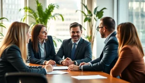 Engagement with a business coach near me in a professional office setting.
