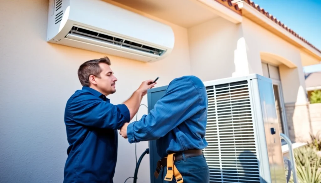 Fixing Scottsdale AC unit by a professional technician in a bright, welcoming environment.