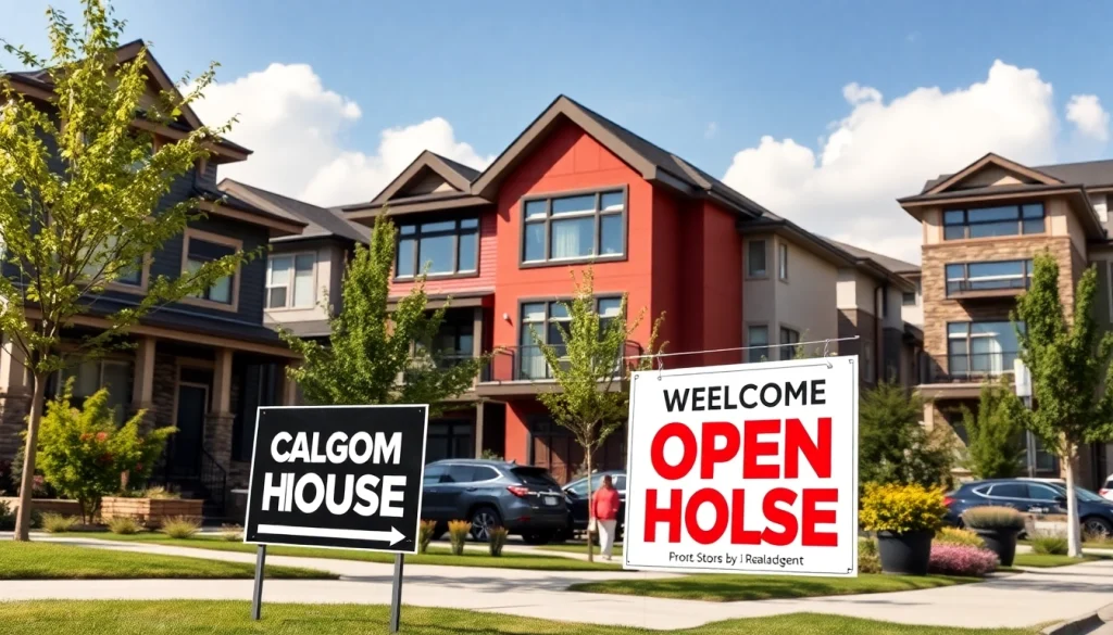 Highlighting Calgary Home Sales with an engaging display of vibrant homes in a sunny urban neighborhood.