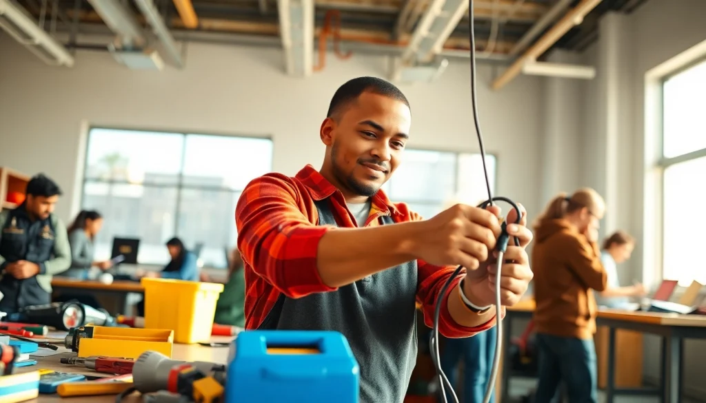 Students engaged in hands-on training at trade schools in southern California.