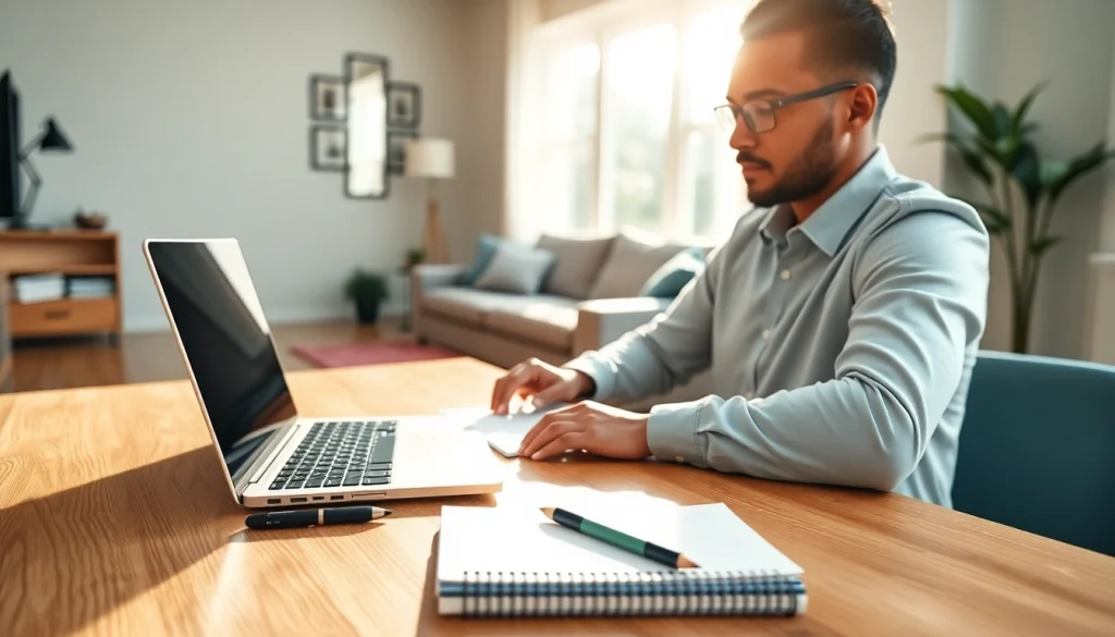 Single parent engaging in side hustles for single parents from a stylish home workspace