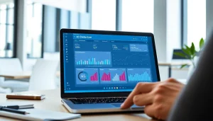 Analyze text with an AI detector tool showcasing real-time results and vibrant data.